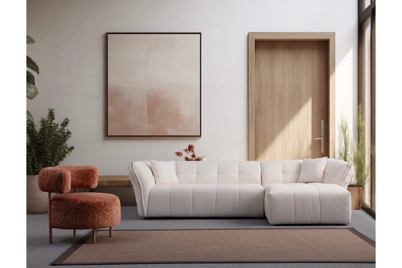 Azzo 4-sits Soffa med Divan - Vit - Möbler - Soffa - Divansoffor & schäslongsoffa