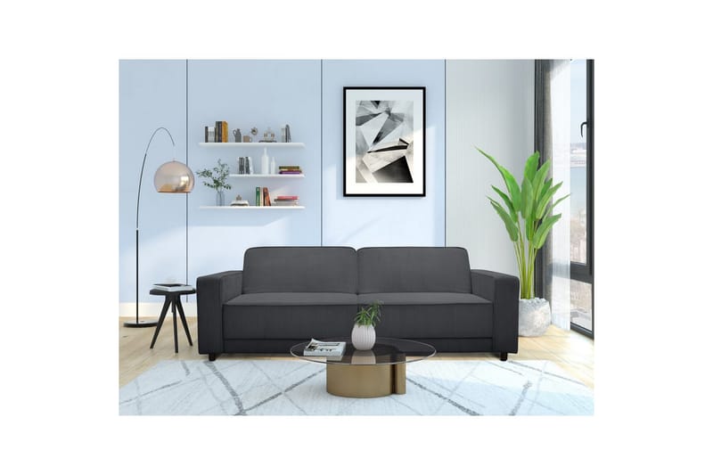 Bäddsoffa Allie Antracit, Cordoroy, 81x225x91 cm - Antracit, Cordoroy, 81x225x91 cm - Möbler - Soffa - Bäddsoffa