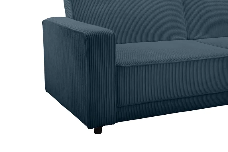 Bäddsoffa Allie Blå, Cordoroy, 81x225x91 cm - Blå, Cordoroy, 81x225x91 cm - Möbler - Soffa - Bäddsoffa