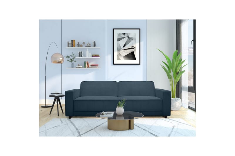 Bäddsoffa Allie Blå, Cordoroy, 81x225x91 cm - Blå, Cordoroy, 81x225x91 cm - Möbler - Soffa - Bäddsoffa