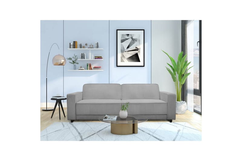 Bäddsoffa Allie Grå, Cordoroy, 81x225x91 cm, Grå, Cordoroy, 81x225x91 cm