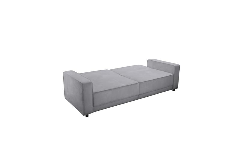 Bäddsoffa Allie Ljusgrå, Sammet, 81x225x91 cm - Ljusgrå, Sammet, 81x225x91 cm - Möbler - Soffa - Bäddsoffa