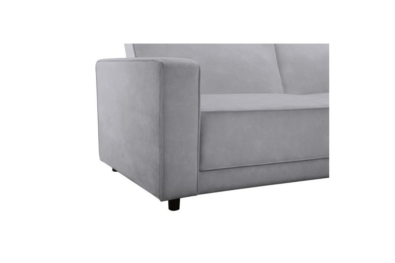 Bäddsoffa Allie Ljusgrå, Sammet, 81x225x91 cm - Ljusgrå, Sammet, 81x225x91 cm - Möbler - Soffa - Bäddsoffa