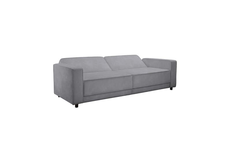 Bäddsoffa Allie Ljusgrå, Sammet, 81x225x91 cm - Ljusgrå, Sammet, 81x225x91 cm - Möbler - Soffa - Bäddsoffa