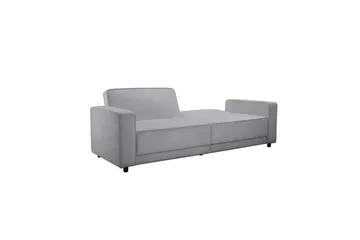 Bäddsoffa Allie Ljusgrå, Sammet, 81x225x91 cm - Ljusgrå, Sammet, 81x225x91 cm - Möbler - Soffa - Bäddsoffa