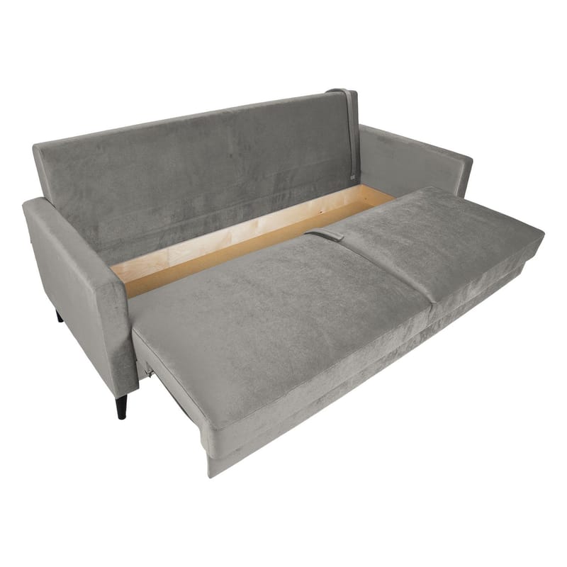 Bäddsoffa Anna med förvaringslåda sammet - beige - Möbler - Soffa - Bäddsoffa