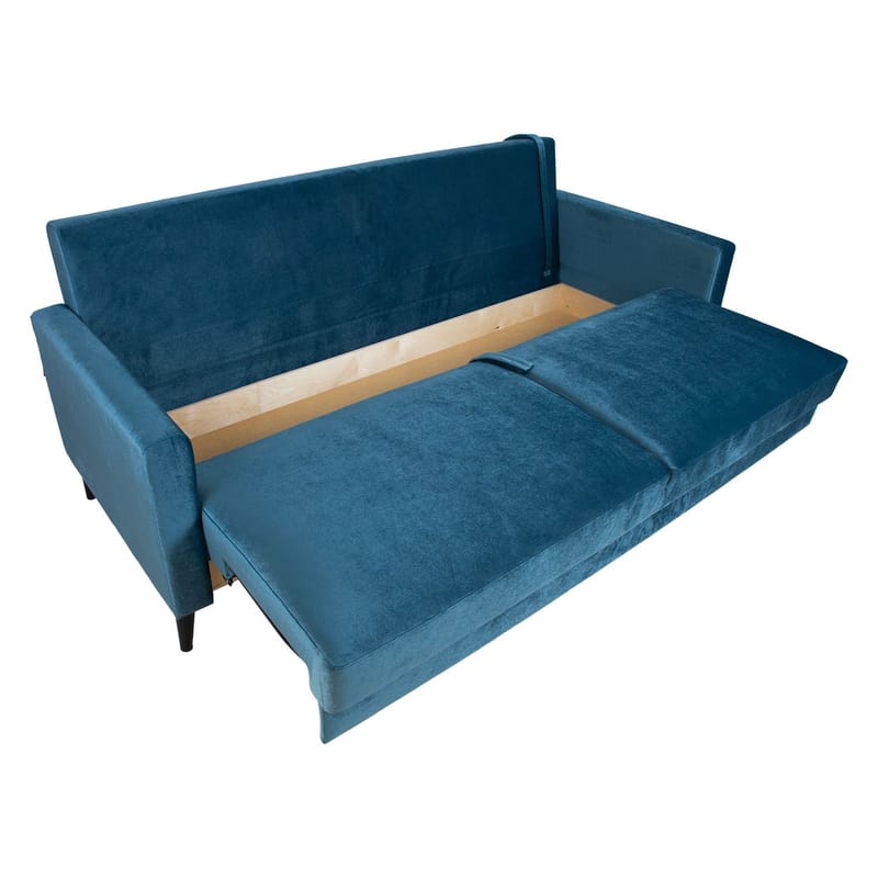 Bäddsoffa Anna med förvaringslåda sammet - blågrön - Möbler - Soffa - Bäddsoffa