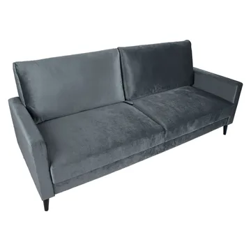 Bäddsoffa Anna med förvaringslåda sammet - grå - Möbler - Soffa - Bäddsoffa