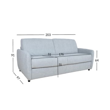Bäddsoffa Brandon 3-sits - blågrå - Möbler - Soffa - Bäddsoffa