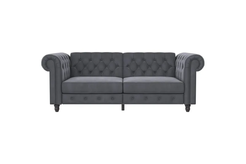Bäddsoffa Felix 236x87x83 cm, Antracit, Sammet - 236x87x83 cm, Antracit, Sammet - Möbler - Soffa - Bäddsoffa