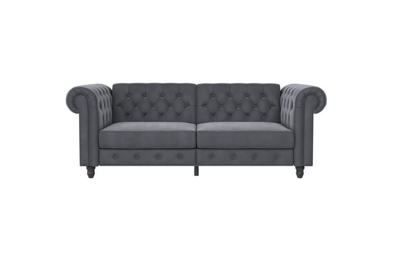 Bäddsoffa Felix 236x87x83 cm, Antracit, Sammet - 236x87x83 cm, Antracit, Sammet - Möbler - Soffa - Bäddsoffa