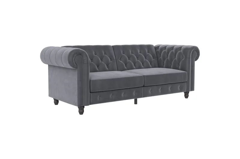 Bäddsoffa Felix 236x87x83 cm, Antracit, Sammet - 236x87x83 cm, Antracit, Sammet - Möbler - Soffa - Bäddsoffa