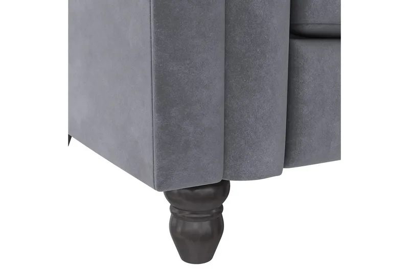 Bäddsoffa Felix 236x87x83 cm, Antracit, Sammet - 236x87x83 cm, Antracit, Sammet - Möbler - Soffa - Bäddsoffa