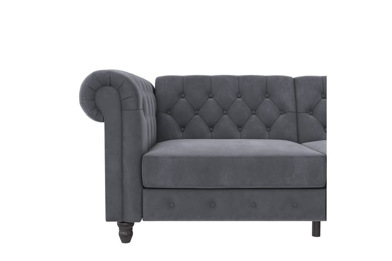 Bäddsoffa Felix 236x87x83 cm, Antracit, Sammet - 236x87x83 cm, Antracit, Sammet - Möbler - Soffa - Bäddsoffa