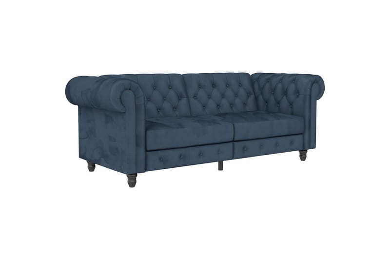 Bäddsoffa Felix 236x87x83 cm, Blå, Sammet - 236x87x83 cm, Blå, Sammet - Möbler - Soffa - Bäddsoffa