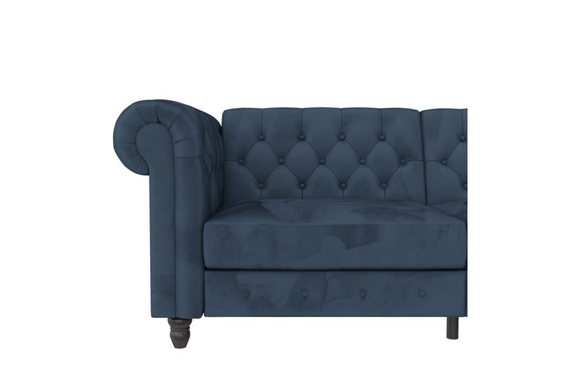 Bäddsoffa Felix 236x87x83 cm, Blå, Sammet - 236x87x83 cm, Blå, Sammet - Möbler - Soffa - Bäddsoffa