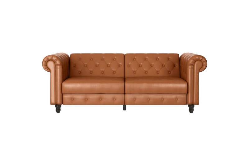 Bäddsoffa Felix 236x87x83 cm, Cognac, PU/trä/metall - 236x87x83 cm, Cognac, PU/trä/metall - Möbler - Soffa - Bäddsoffa