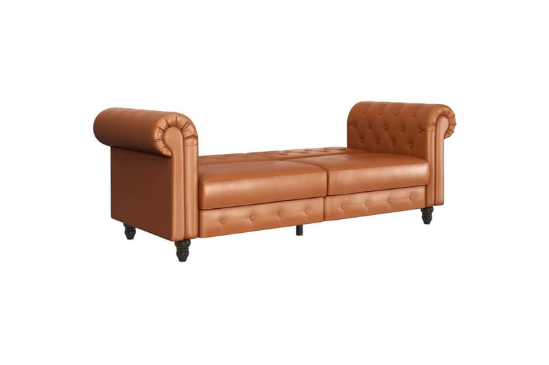 Bäddsoffa Felix 236x87x83 cm, Cognac, PU/trä/metall - 236x87x83 cm, Cognac, PU/trä/metall - Möbler - Soffa - Bäddsoffa