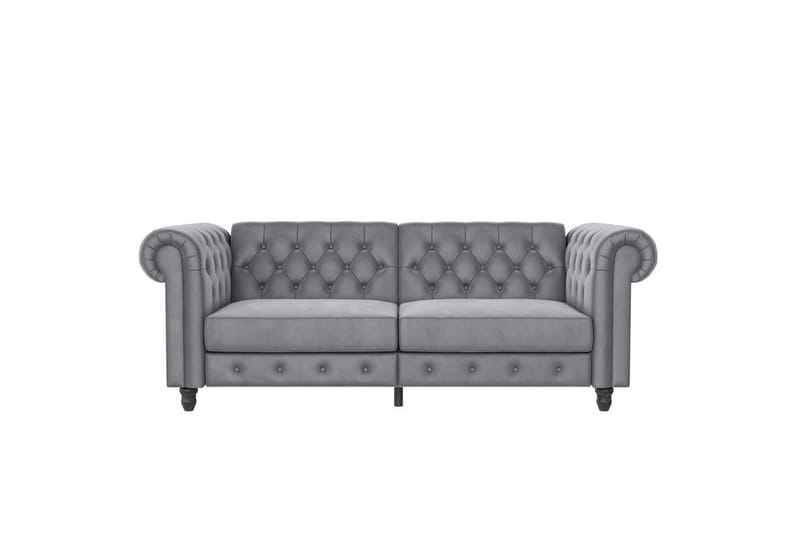 Bäddsoffa Felix 236x87x83 cm, Ljusgrå, Sammet - 236x87x83 cm, Ljusgrå, Sammet - Möbler - Soffa - Bäddsoffa