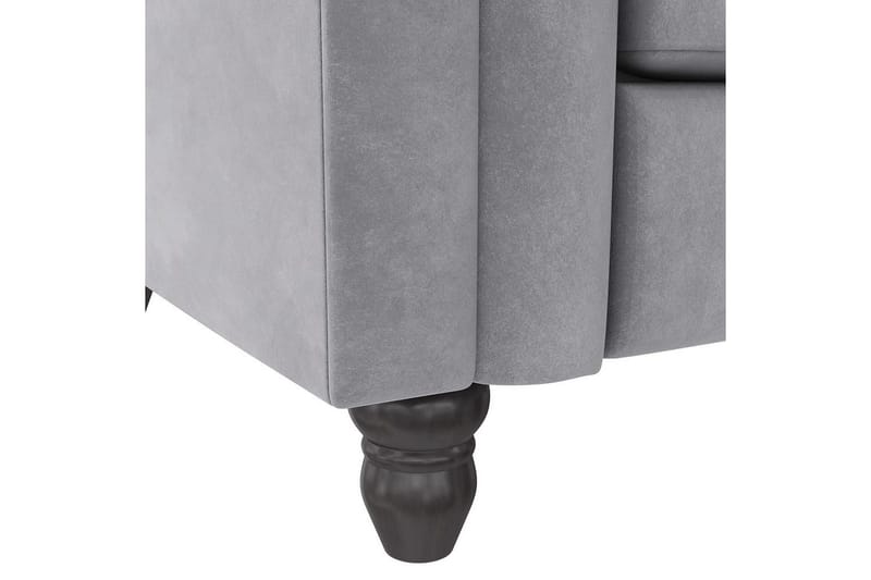 Bäddsoffa Felix 236x87x83 cm, Ljusgrå, Sammet - 236x87x83 cm, Ljusgrå, Sammet - Möbler - Soffa - Bäddsoffa