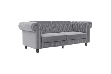 Bäddsoffa Felix 236x87x83 cm, Ljusgrå, Sammet
