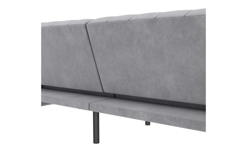 Bäddsoffa Felix 236x87x83 cm, Ljusgrå, Sammet - 236x87x83 cm, Ljusgrå, Sammet - Möbler - Soffa - Bäddsoffa