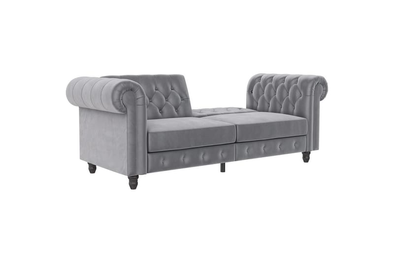 Bäddsoffa Felix 236x87x83 cm, Ljusgrå, Sammet - 236x87x83 cm, Ljusgrå, Sammet - Möbler - Soffa - Bäddsoffa