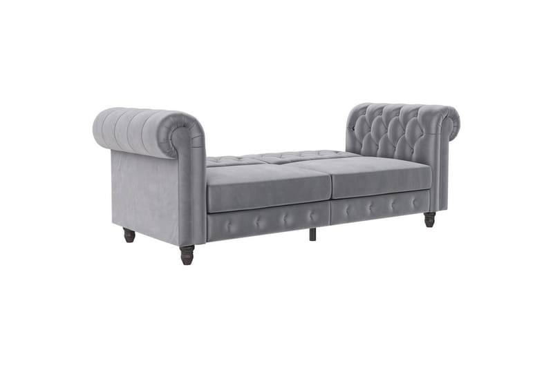 Bäddsoffa Felix 236x87x83 cm, Ljusgrå, Sammet - 236x87x83 cm, Ljusgrå, Sammet - Möbler - Soffa - Bäddsoffa