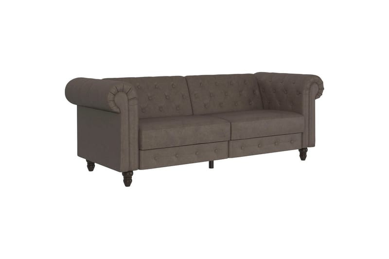 Bäddsoffa Felix 236x87x83 cm, Mörkbrun, Mikrofiber/Trä/Metall - 236x87x83 cm, Mörkbrun, Mikrofiber/Trä/Metall - Möbler - Soffa - Bäddsoffa