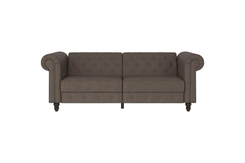 Bäddsoffa Felix 236x87x83 cm, Mörkbrun, Mikrofiber/Trä/Metall - 236x87x83 cm, Mörkbrun, Mikrofiber/Trä/Metall - Möbler - Soffa - Bäddsoffa