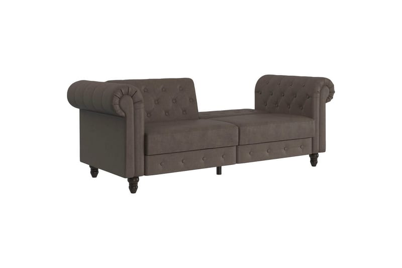 Bäddsoffa Felix 236x87x83 cm, Mörkbrun, Mikrofiber/Trä/Metall - 236x87x83 cm, Mörkbrun, Mikrofiber/Trä/Metall - Möbler - Soffa - Bäddsoffa