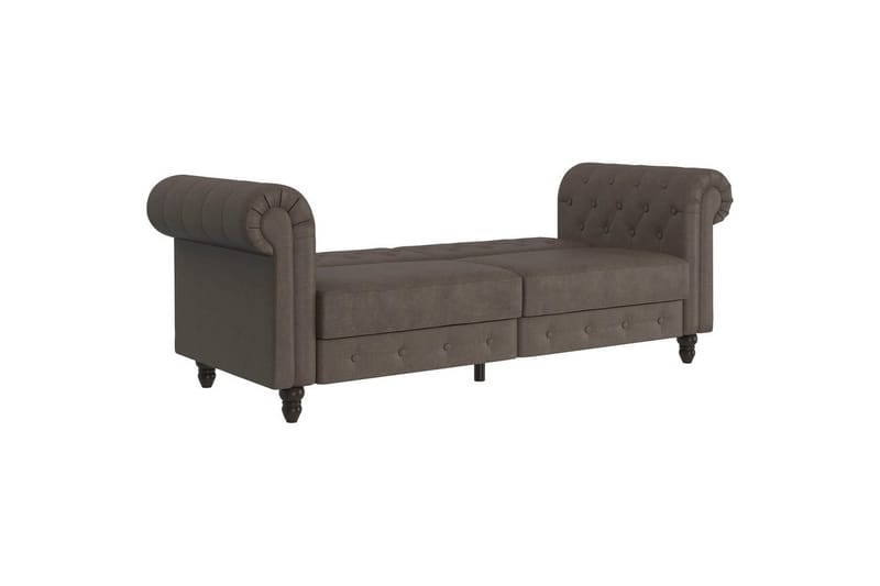 Bäddsoffa Felix 236x87x83 cm, Mörkbrun, Mikrofiber/Trä/Metall - 236x87x83 cm, Mörkbrun, Mikrofiber/Trä/Metall - Möbler - Soffa - Bäddsoffa