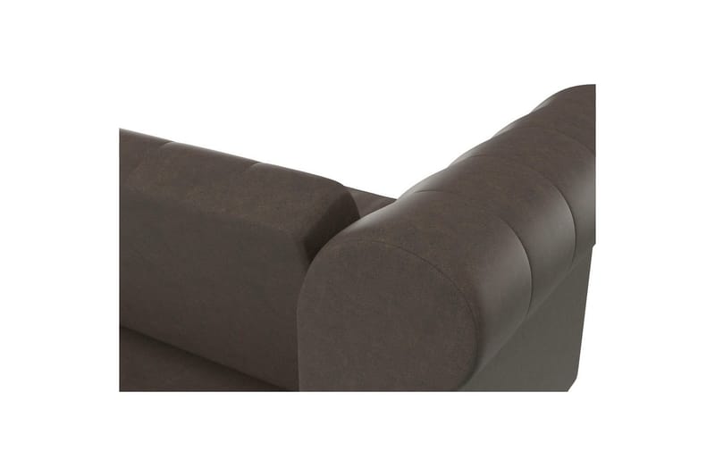Bäddsoffa Felix 236x87x83 cm, Mörkbrun, Mikrofiber/Trä/Metall - 236x87x83 cm, Mörkbrun, Mikrofiber/Trä/Metall - Möbler - Soffa - Bäddsoffa