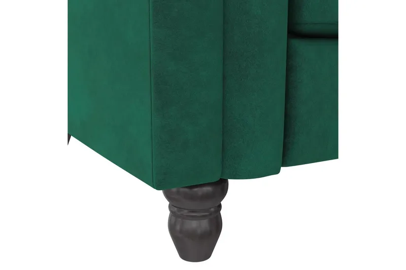 Bäddsoffa Felix 236x87x83 cm, Mörkgrön, Sammet - 236x87x83 cm, Mörkgrön, Sammet - Möbler - Soffa - Bäddsoffa