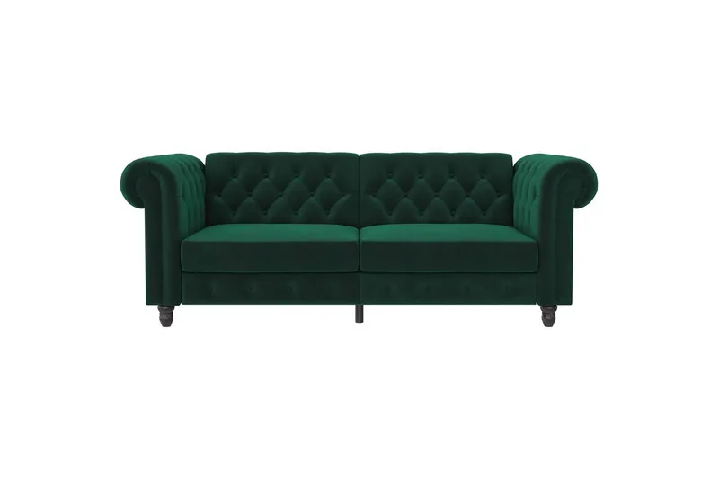 Bäddsoffa Felix 236x87x83 cm, Mörkgrön, Sammet - 236x87x83 cm, Mörkgrön, Sammet - Möbler - Soffa - Bäddsoffa