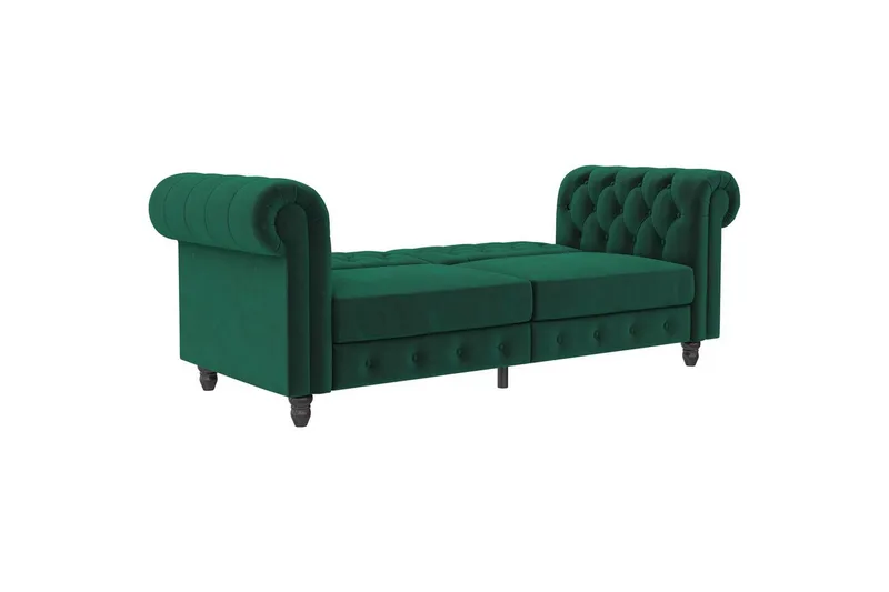 Bäddsoffa Felix 236x87x83 cm, Mörkgrön, Sammet - 236x87x83 cm, Mörkgrön, Sammet - Möbler - Soffa - Bäddsoffa