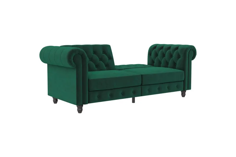 Bäddsoffa Felix 236x87x83 cm, Mörkgrön, Sammet - 236x87x83 cm, Mörkgrön, Sammet - Möbler - Soffa - Bäddsoffa
