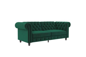 Bäddsoffa Felix 236x87x83 cm, Mörkgrön, Sammet