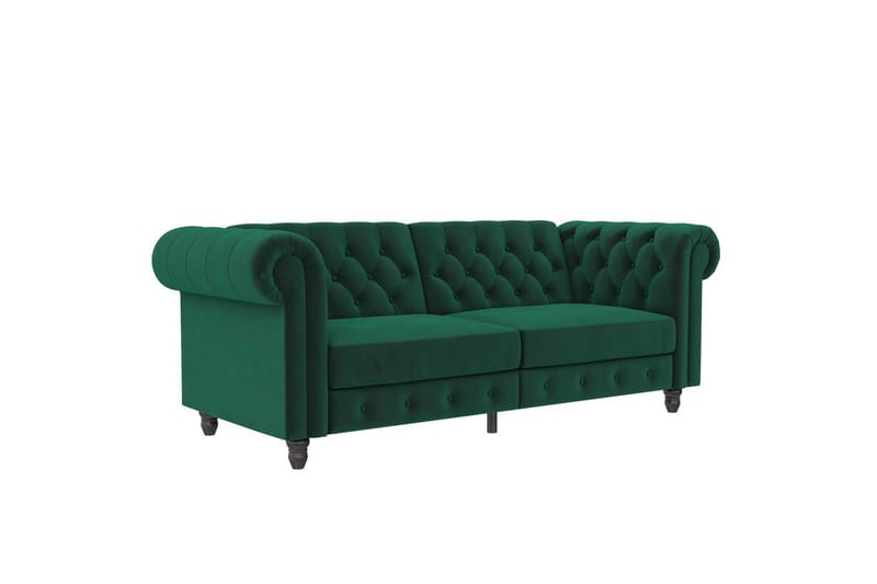 Bäddsoffa Felix 236x87x83 cm, Mörkgrön, Sammet - 236x87x83 cm, Mörkgrön, Sammet - Möbler - Soffa - Bäddsoffa
