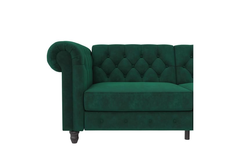 Bäddsoffa Felix 236x87x83 cm, Mörkgrön, Sammet - 236x87x83 cm, Mörkgrön, Sammet - Möbler - Soffa - Bäddsoffa