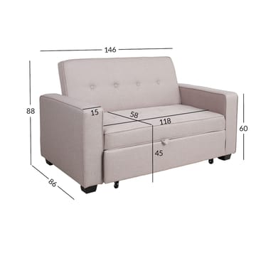 Bäddsoffa Feya - beige - Möbler - Soffa - Bäddsoffa