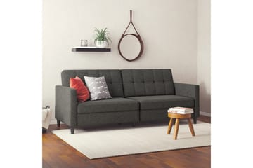 Bäddsoffa Hartford 203x83x82 cm, Antracit, Linnetyg Utseende (100% Polyester - 203x83x82 cm, Antracit, Linnetyg Utseende (100% Polyester - Möbler - Soffa - Bäddsoffa