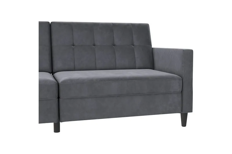 Bäddsoffa Hartford 203x83x82 cm, Antracit, Sammet - 203x83x82 cm, Antracit, Sammet - Möbler - Soffa - Bäddsoffa