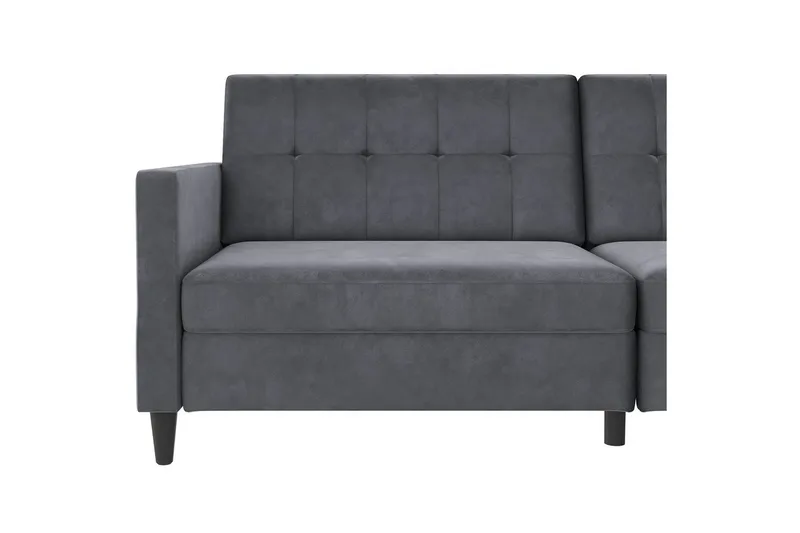 Bäddsoffa Hartford 203x83x82 cm, Antracit, Sammet - 203x83x82 cm, Antracit, Sammet - Möbler - Soffa - Bäddsoffa