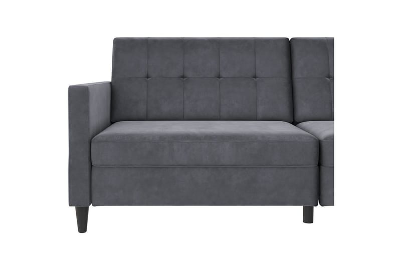 Bäddsoffa Hartford 203x83x82 cm, Antracit, Sammet - 203x83x82 cm, Antracit, Sammet - Möbler - Soffa - Bäddsoffa