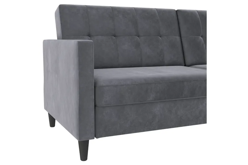Bäddsoffa Hartford 203x83x82 cm, Antracit, Sammet - 203x83x82 cm, Antracit, Sammet - Möbler - Soffa - Bäddsoffa