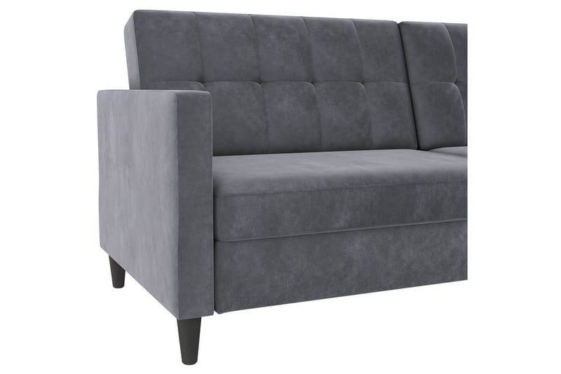 Bäddsoffa Hartford 203x83x82 cm, Antracit, Sammet - 203x83x82 cm, Antracit, Sammet - Möbler - Soffa - Bäddsoffa