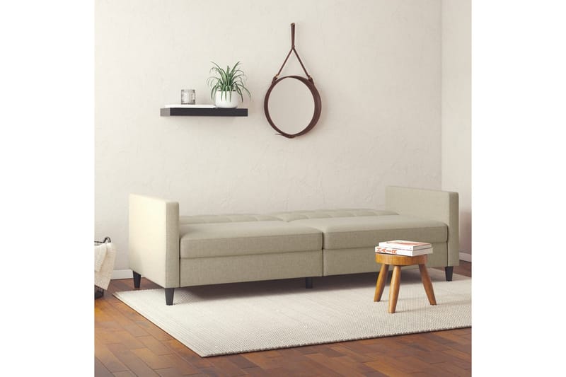 Bäddsoffa Hartford 203x83x82 cm, Cappuccino, Linnetyg Utseende (100% Polyester - 203x83x82 cm, Cappuccino, Linnetyg Utseende (100% Polyester - Möbler - Soffa - Bäddsoffa
