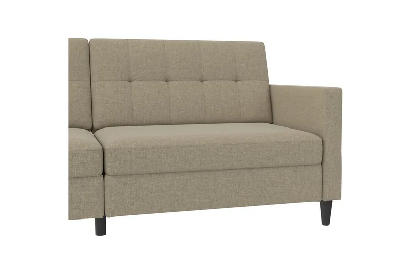 Bäddsoffa Hartford 203x83x82 cm, Cappuccino, Linnetyg Utseende (100% Polyester - 203x83x82 cm, Cappuccino, Linnetyg Utseende (100% Polyester - Möbler - Soffa - Bäddsoffa