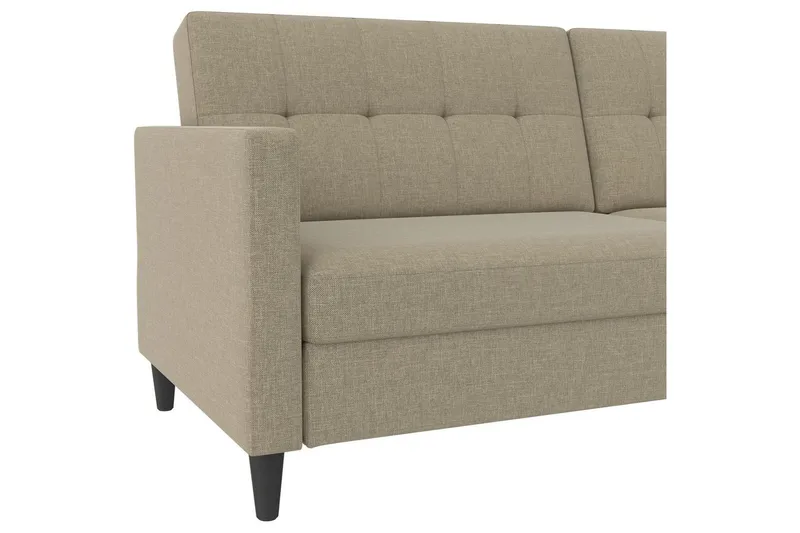 Bäddsoffa Hartford 203x83x82 cm, Cappuccino, Linnetyg Utseende (100% Polyester - 203x83x82 cm, Cappuccino, Linnetyg Utseende (100% Polyester - Möbler - Soffa - Bäddsoffa